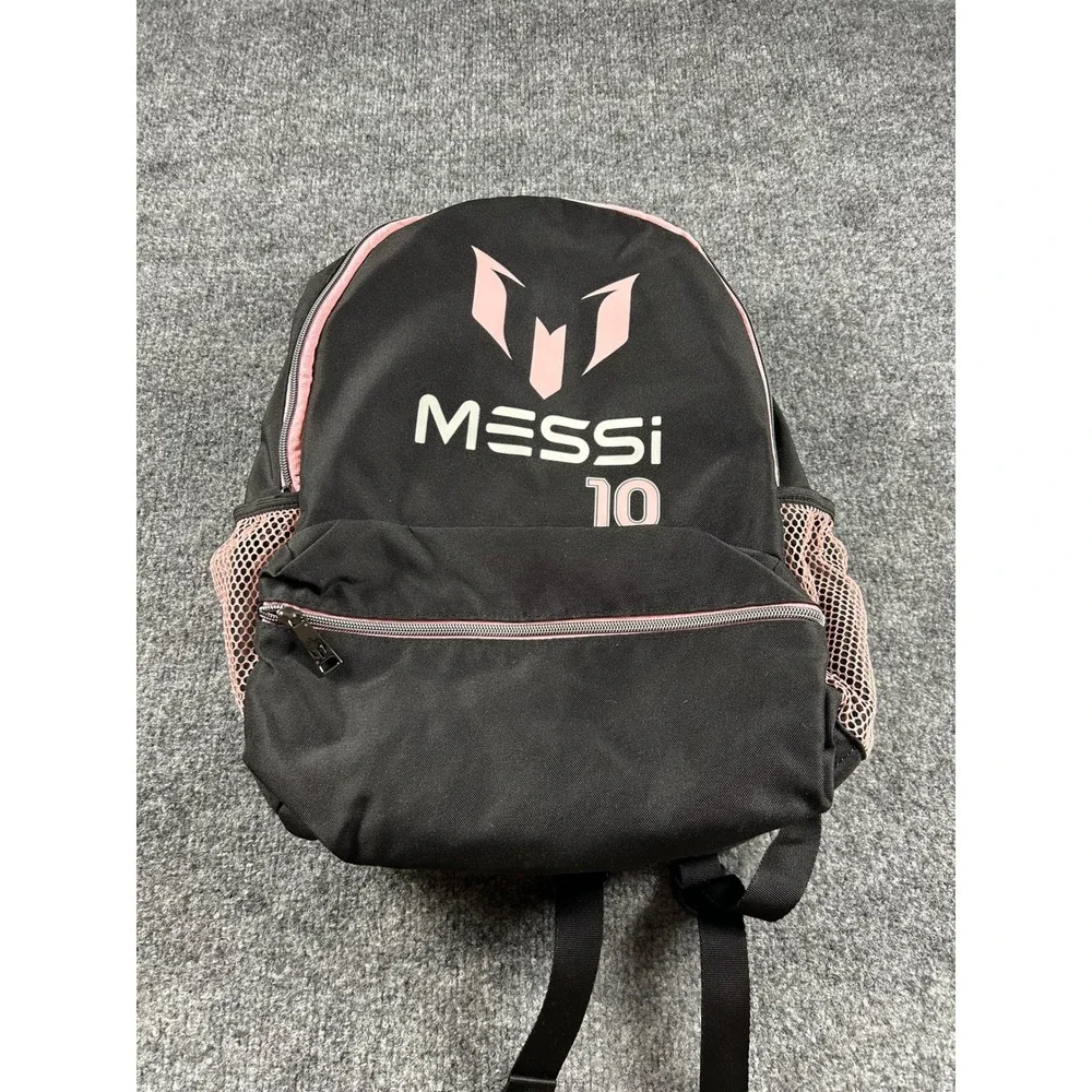 Lionel Messi 10 Backpack Black Pink Soccer Bag School Travel Laptop Sleeve NWT